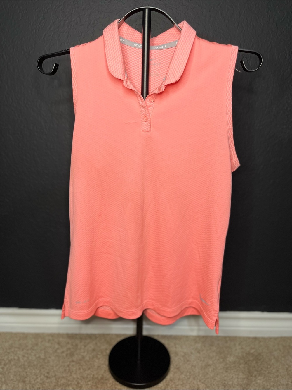 Nike Coral Sleeveless Polo Tank Top